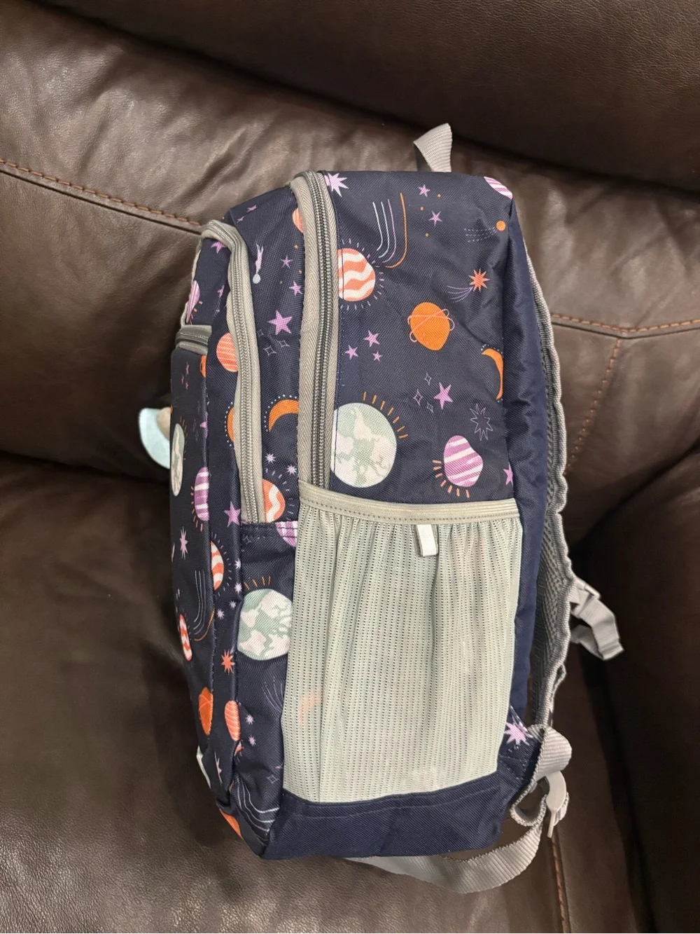 New without tags Cat & Jack Navy Space-Print Kids Backpack with Planet Charm